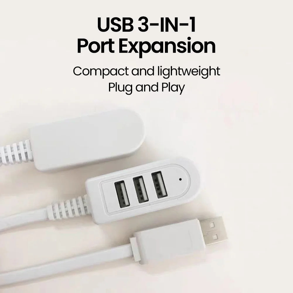 3 In 1 USB HUB Splitter Socket Multi-function USB Charger USB Port Hub High Speed Data Transfer For PC Laptop 30cm/120cm USB Hub