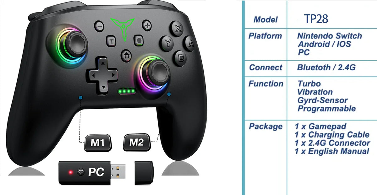 BEBONCOOL Wireless Controller for Switch 2 with Joystick Double Vibration Compatible for Switch OLED/Lite Switch Remote Gamepad