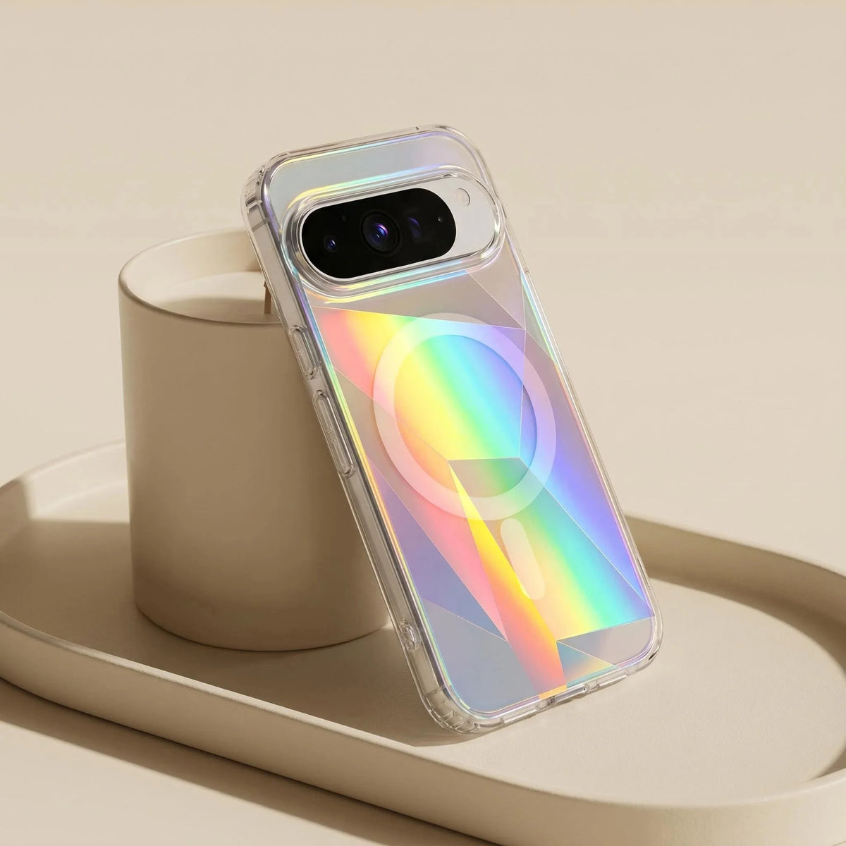 Clear Rainbow Magnetic Phone Case For Google Pixel 11 10 9 Pro XL A For Magsafe Wireless Charge Shockproof Bumper Tough Cover