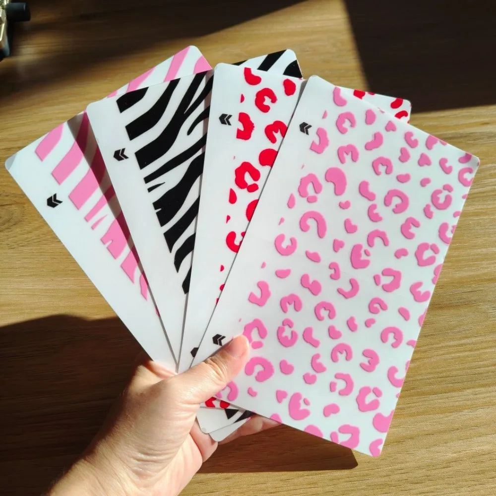 VORMIR 50pcs Zebra Leopard Texture 3D Transparent Phone Back Skins Decoration Stickers for Hydrogel Film Cutting Machine
