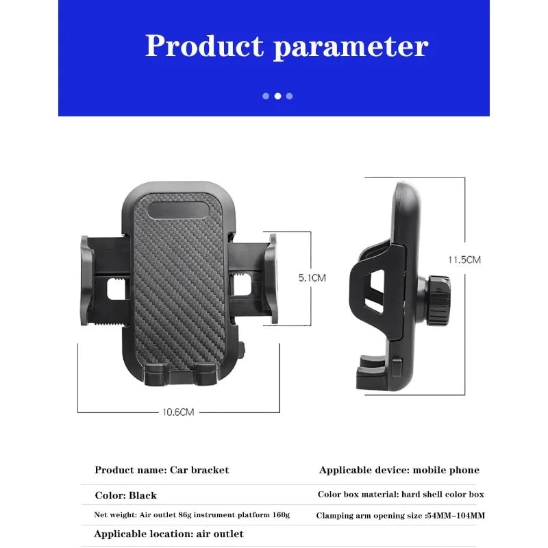 Car Phone Holder 360° Rotation Phone Holder for Car Quick Release Adjustable Car Phone Mount Dashboard for iPhone Samsung Xiaomi
