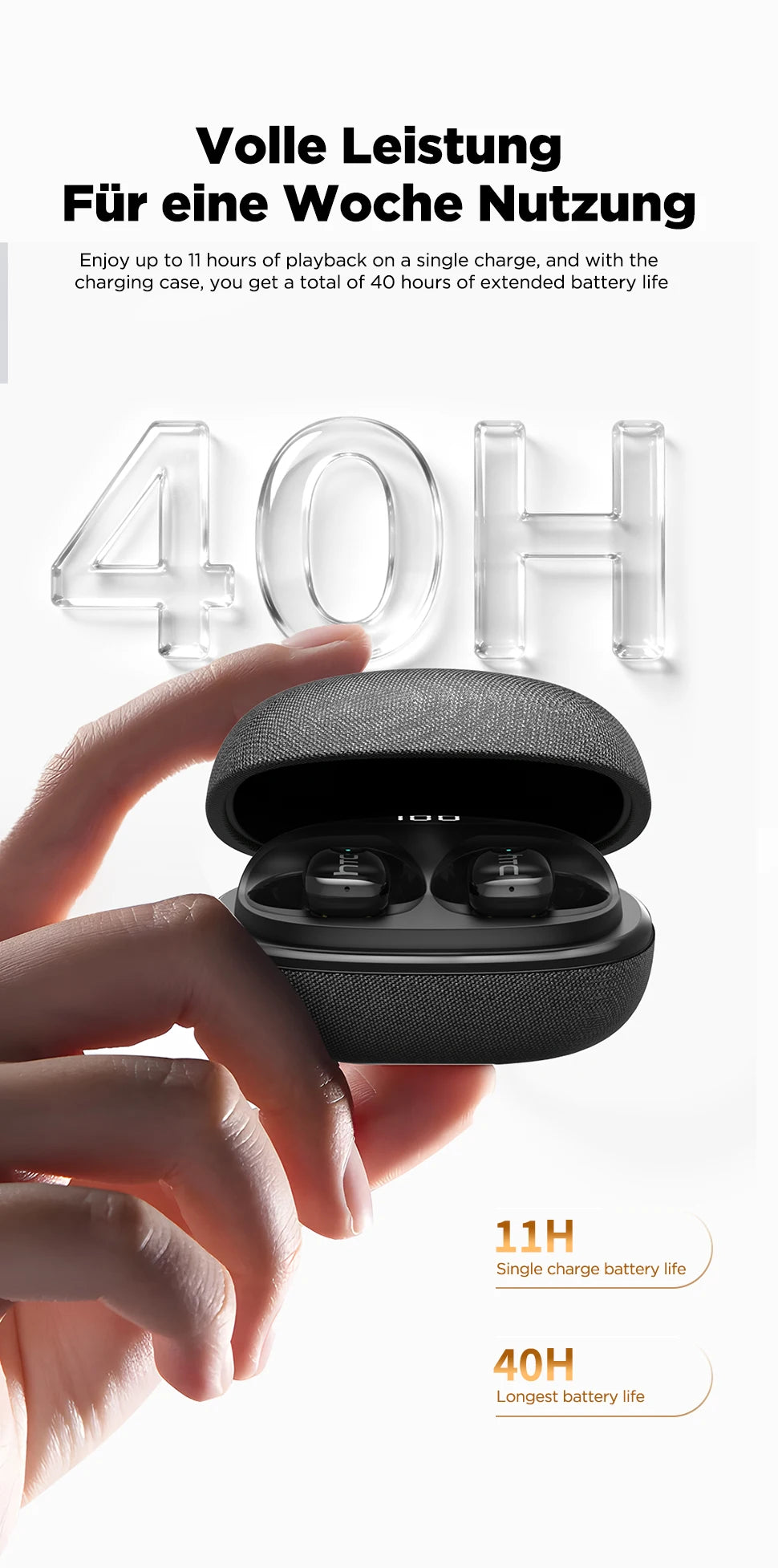 AI Translate Earbuds HTC NE75 Noise Reduction In Ear Wireless Earphone Bluetooth Compatible With Phone Laptop Computer Headphone