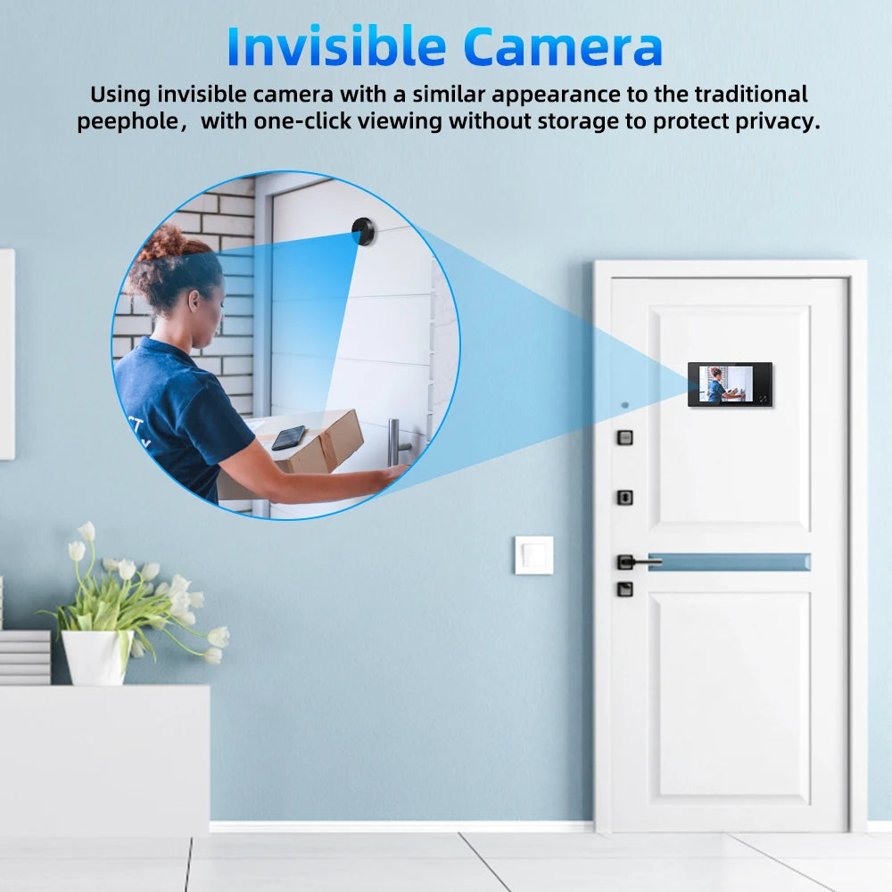 Awapow 3.5 Inch Doorbell Peephole Viewer Digital Door Camera 120° LCD 2 Million HD Pixels Cat Eye Door Bell Outdoor Monitor