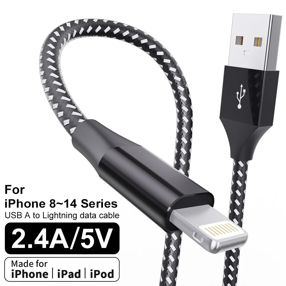 LAIHONEN MFi Certified 1PC/3PCS 10FT USB‑A to Lightning Cable Fast Charging Data Cord for iPhone 14 13 12 X XR