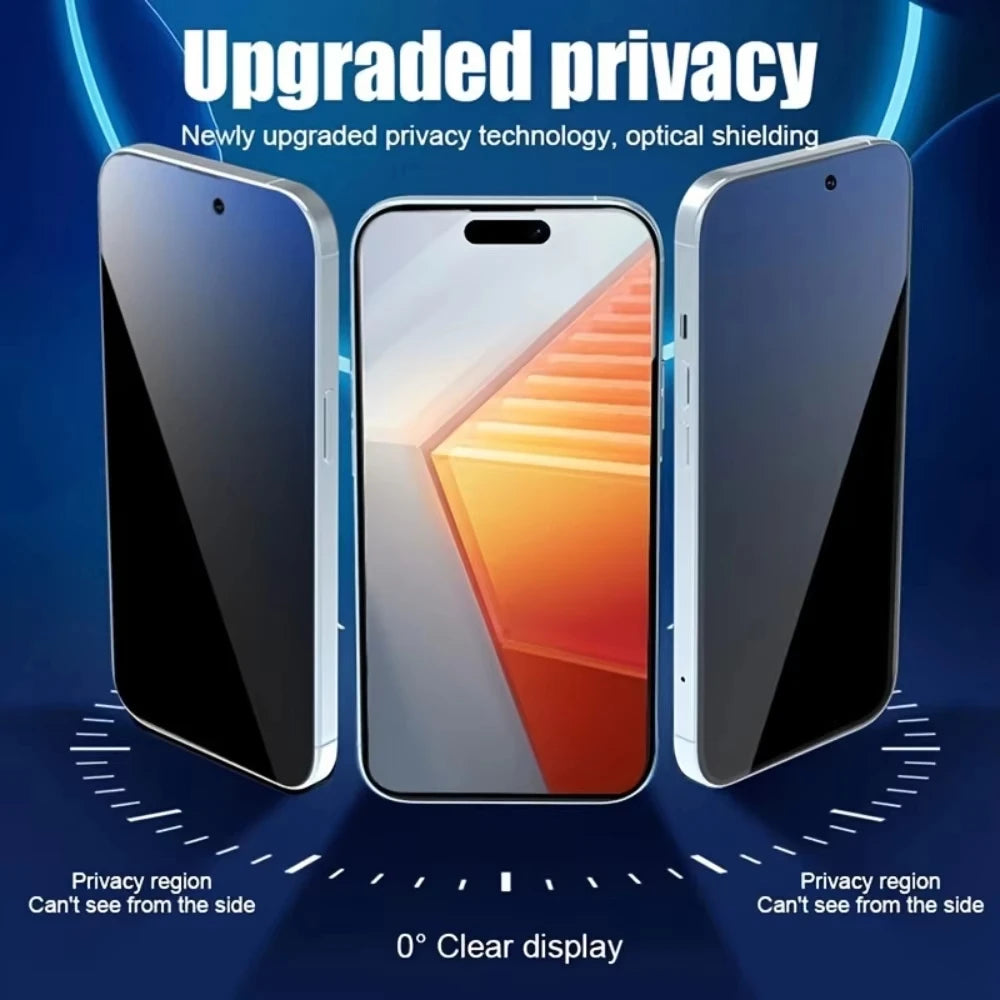 Easy Installation Privacy Screen Protector For iPhone 18 17 Pro Max 16 16e 15 14 13 12 11 XR XS 16e Air Oleophobic Coating Glass