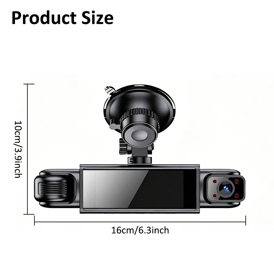 Dash Cam 4 Car Cameras Black Box Night Vision 24/7 Parking Reverse Parking Alert Video Recorder Loop Recording G-Sensor Car DVR
