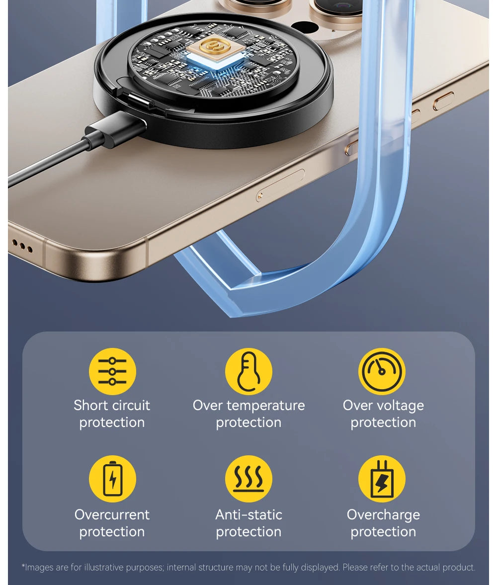 Essager Magnetic 15W Wireless Charger Fast Charging Pad Stand for iPhone 15 14 Airpods USB To Typec Phone Chargers Dock Station
