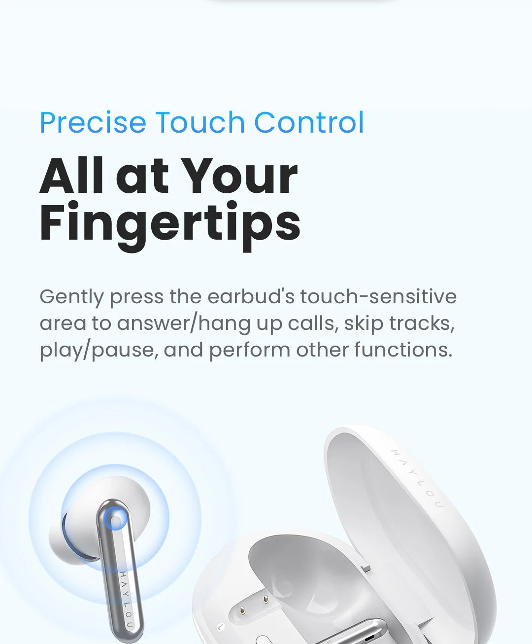 HAYLOU Mori Pro Bluetooth 5.4 Earphones Wireless 43dB Adaptive Hybrid ANC Hi-Res LDAC Earbuds 6 Mic Headphones 28H Battery Life