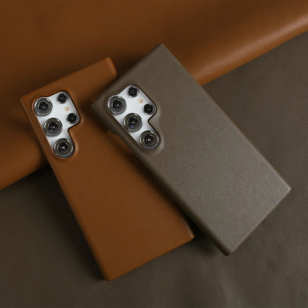 Handmade Premium Genuine Leather Magnetic Case for Samsung Galaxy S25 Ultra Case S24FE S23 S22 S21 S20 Note20Ultra Magsafe Cover
