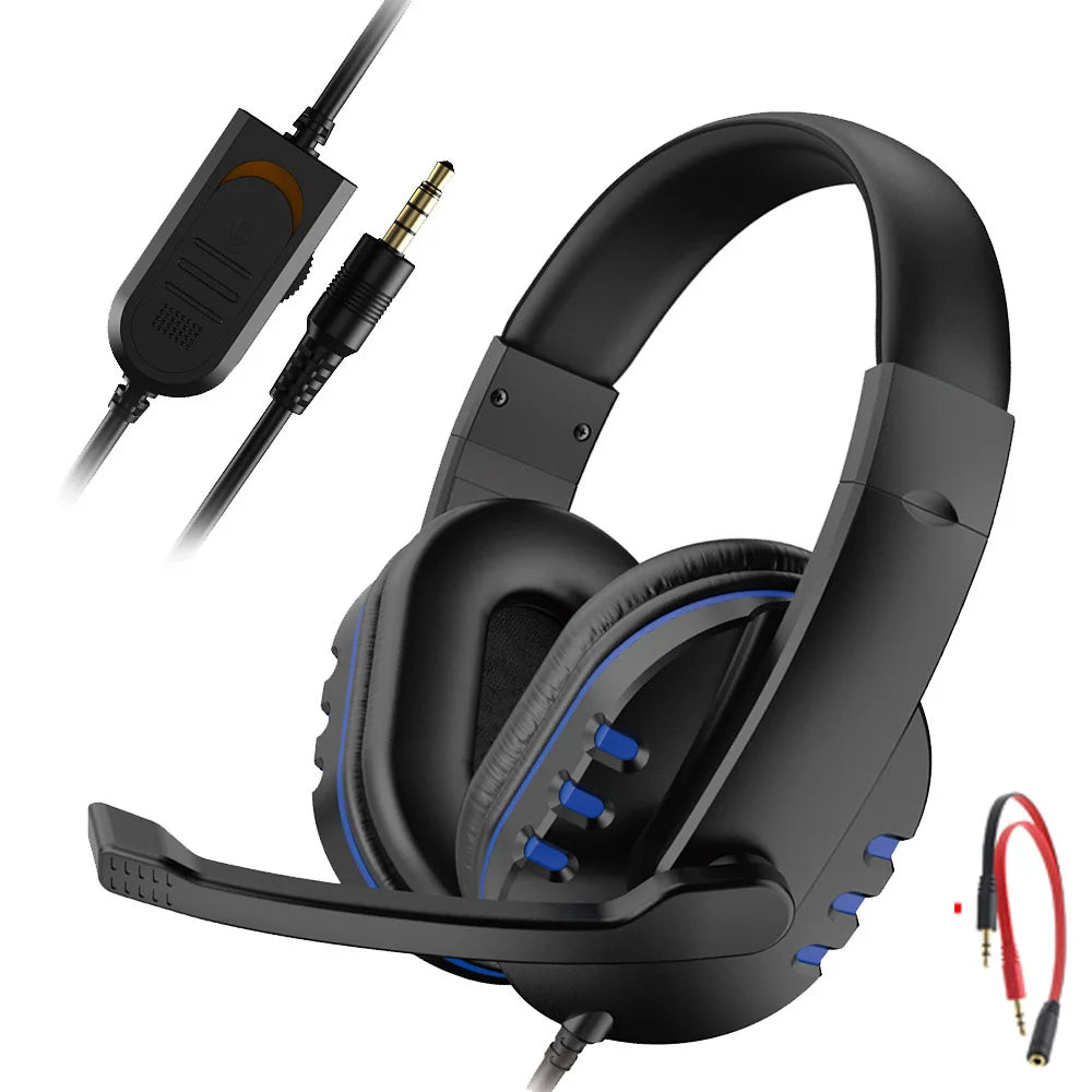 Headphones 3.5mm Wired Gaming Headset,Earphones Music For PS4,Game PC Chat Computer With Microphone