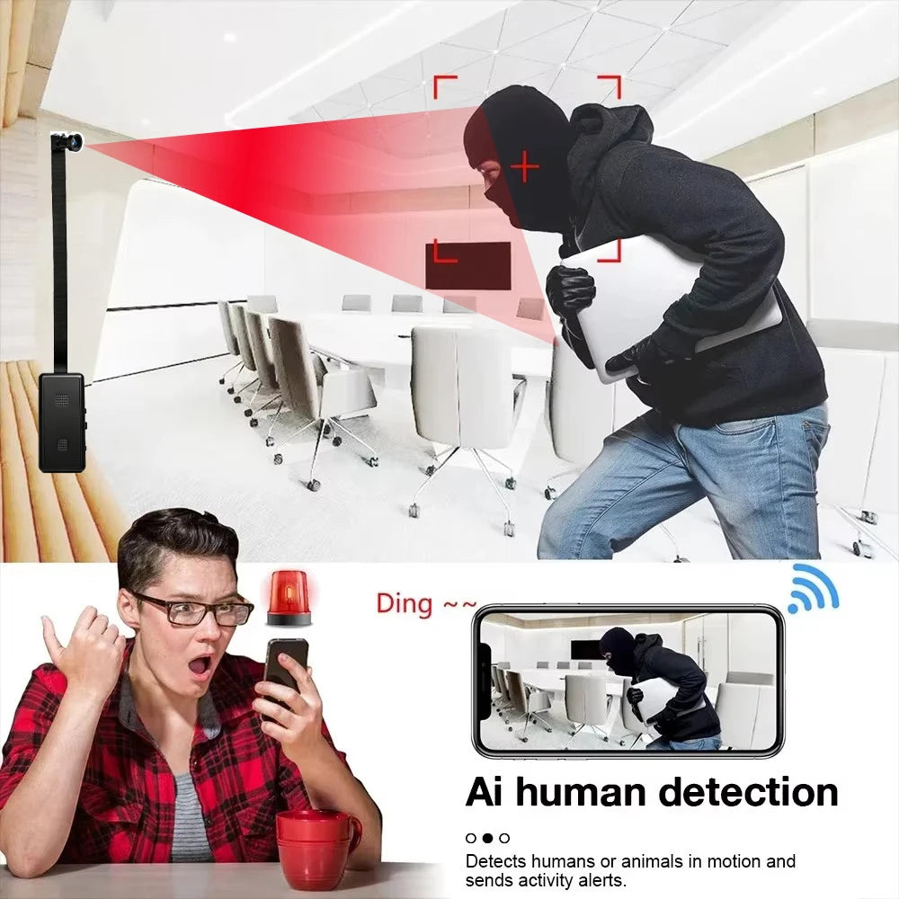 HD4K mini Wi-Fi Camera, Supports Remote Viewing, Motion Detection, Optional Macro Lens, Home Nanny Style Camera