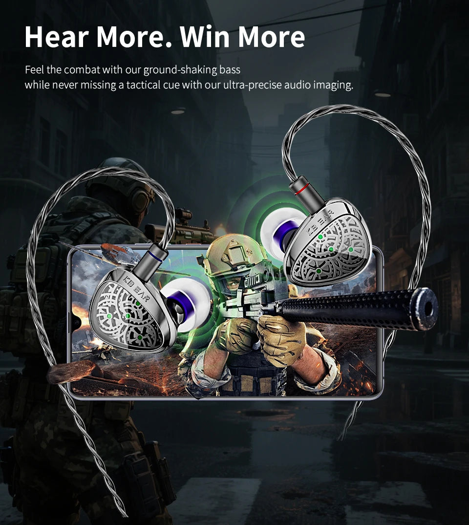 KBEAR TBX Tourbillon X IEMS In-Earphone Wired Headphones 10mm CVD-Coated Carbon Fiber Diaphragm Deep Bass Gaming Headset