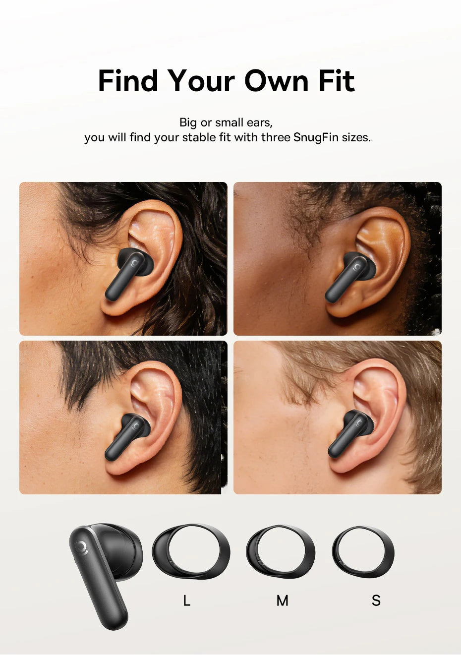 Baseus Bowie MS1 -55dB Adaptive ANC Earbuds Semi-In-Ear Wireless Bluetooth 6.0 Earphones Stable Fit Ear Hi-Res Audio Headphone