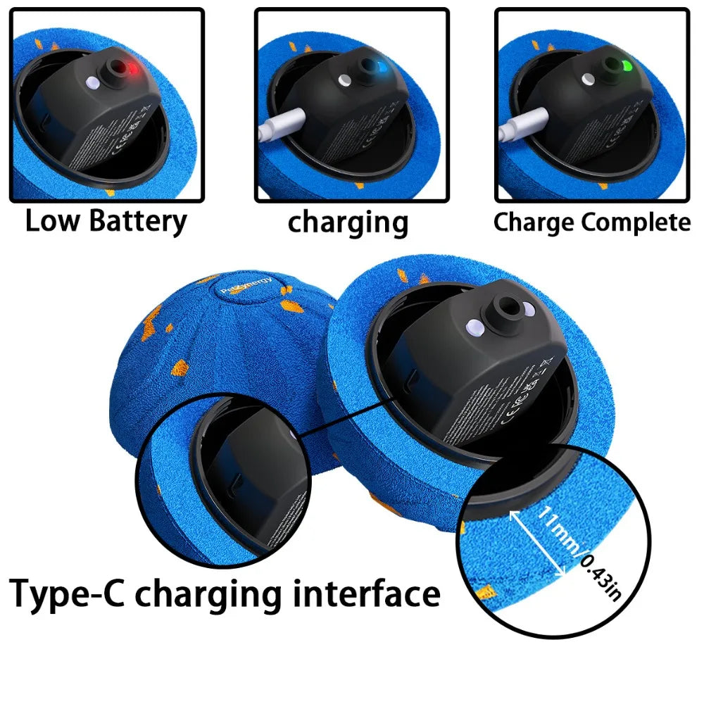 Bite Resistant Smart Dog Toy Ball Wear Resistant Durable Automatic Moving Ball Toy with Light USB Rechargeable Dog Bouncing Ball