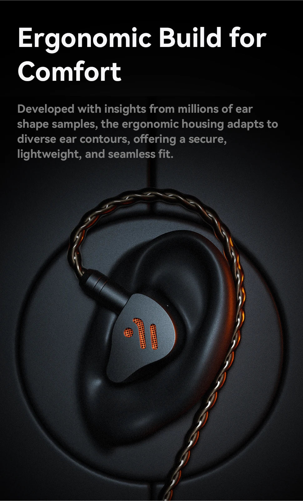 Fosi Audio IM4 Hifi Wired Earphones Open-Back Dynamic Drivers IEM Headphones For Music Monitoring Gaming Earbuds