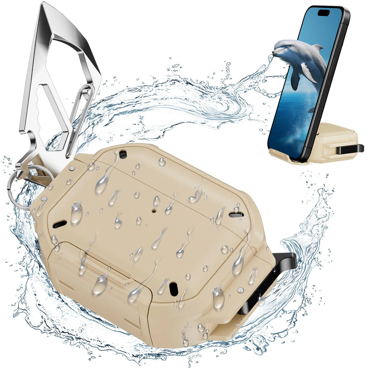 2026 for AirPod 5 Waterproof Case with Lock Sturdy Rugged Case Shockproof Headphone Case for AirPods Pro 3/4/5 Earbuds Cases