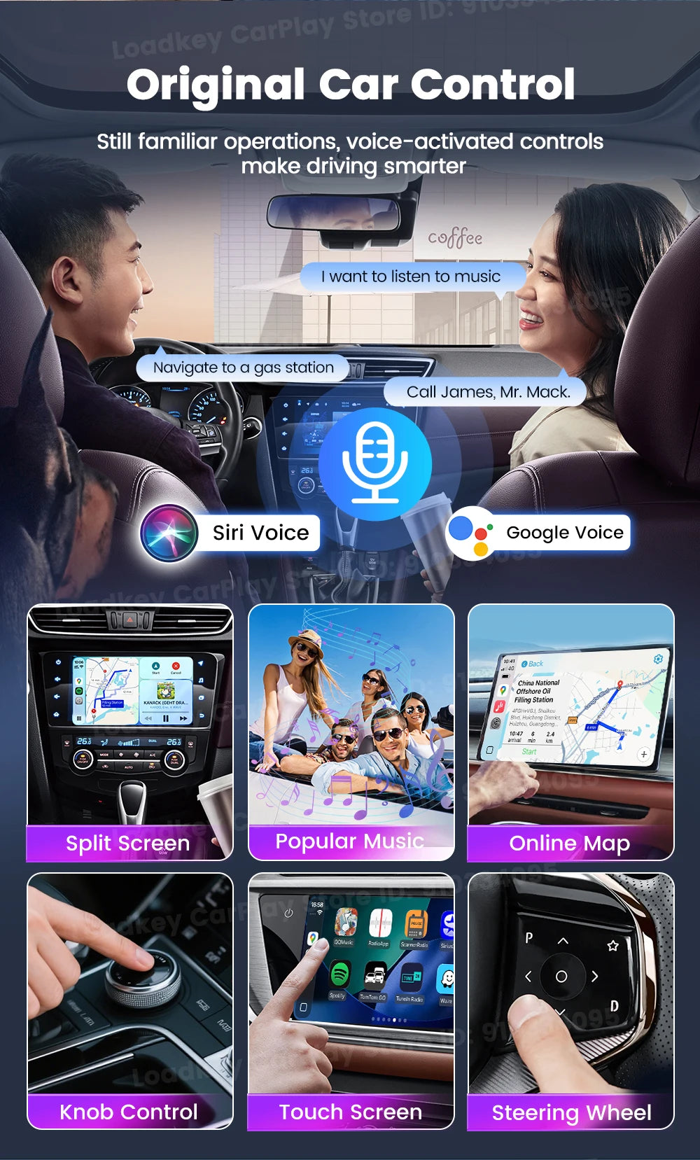 Carlinkit 5.0 2air Wireless CarPlay Android Auto Wireless Adapter 2in1 Plug and Play Auto Connection 5.8Ghz WiFi Bluetooth GPS