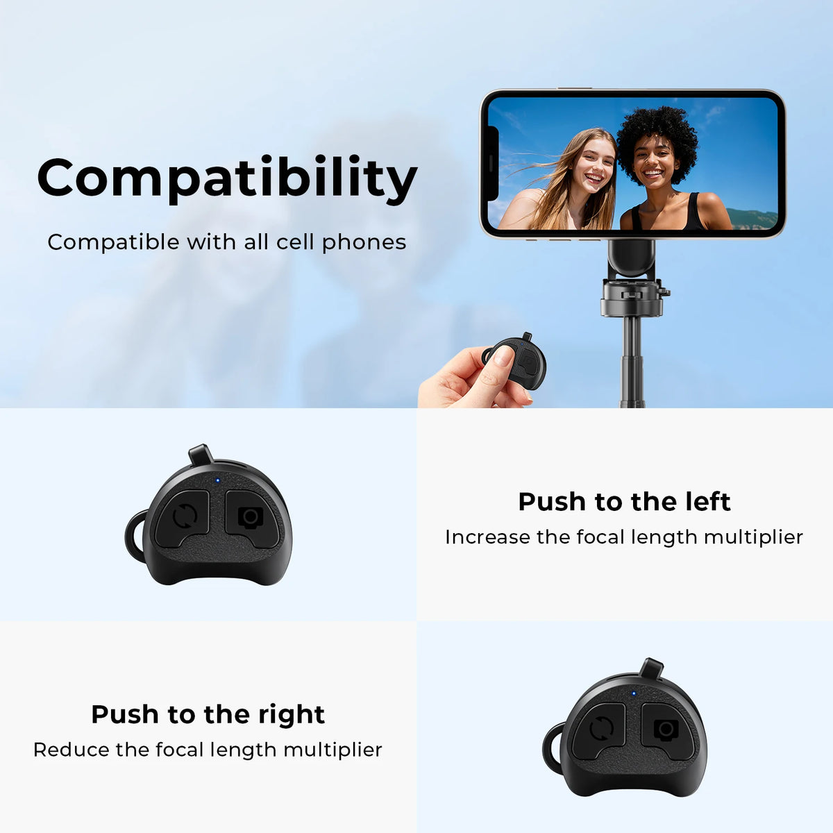 Magnetic Phone Holder 360° Rotation Pocket Selfie Stick With Bluetooth Remote Adjustable Desktop Stand for Live Streaming