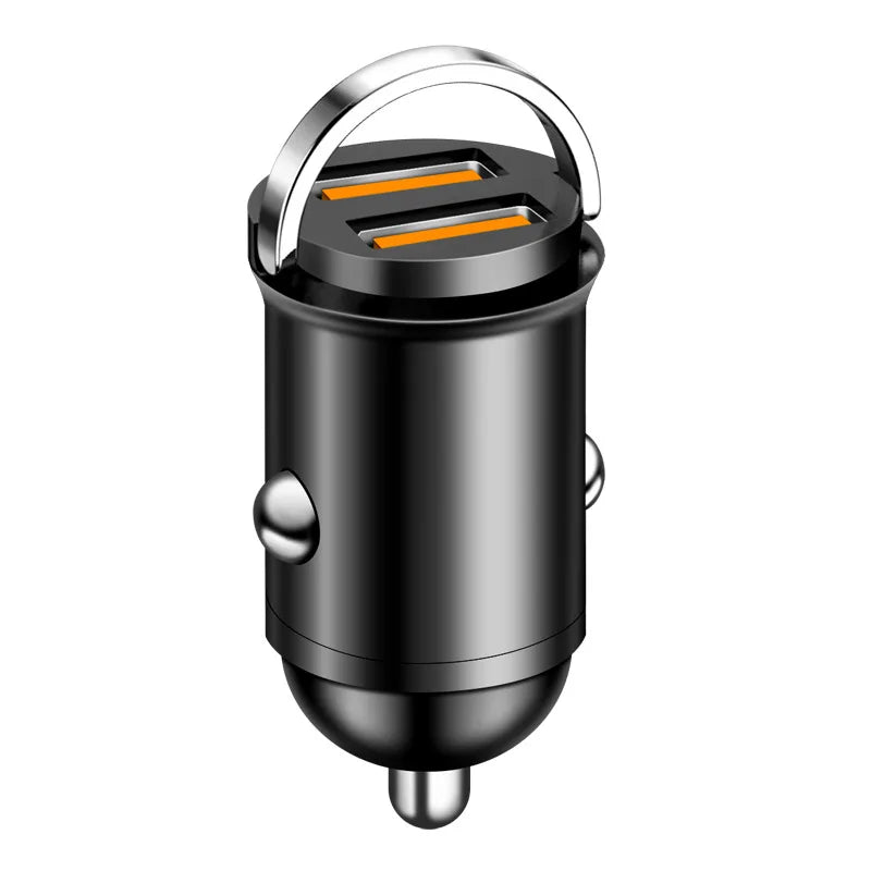 200W Dual USB Car Charger Pull Ring Fast Charging Car Phone Charger Adapter For Xiaomi Samsung Mini Car Charger