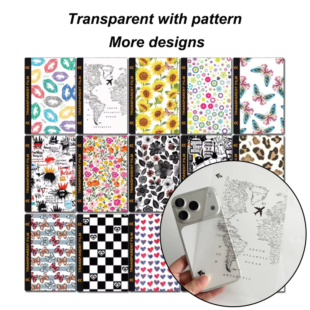 FONLYU 50pc 3D Embossed Back Skin Sticker Protective Film Rear Decorative Sheet For Mobile Phone Hydrogel Film Cutting Machine