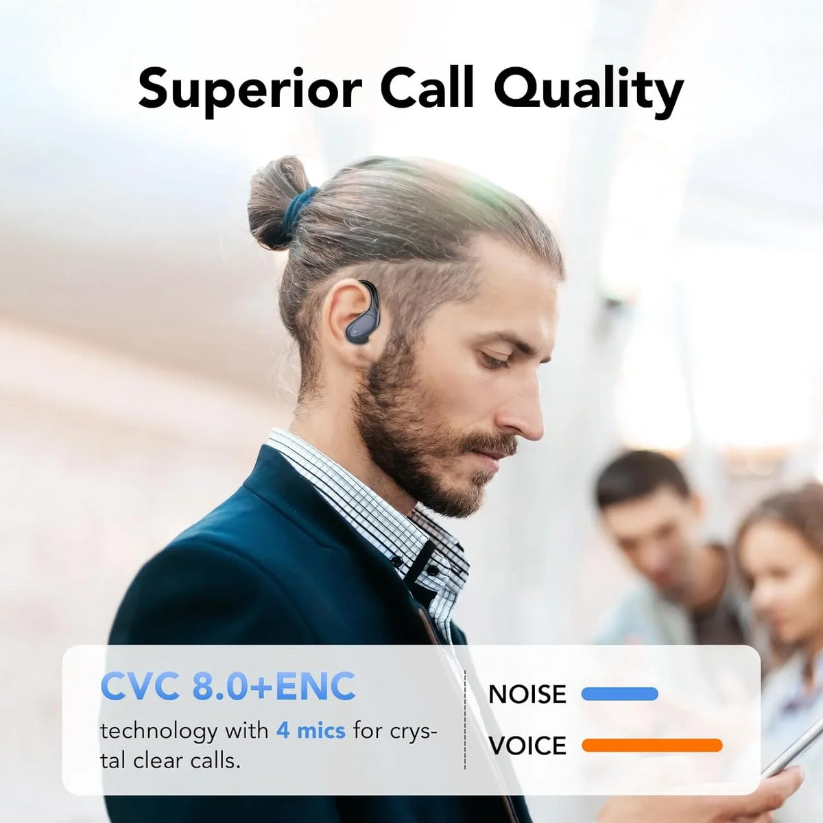 TWS Bluetooth 6.0 Earhook Earphone Sports Headsets Led Headphone Wireless Earbuds Noise Reduction Microphone 60H HiFi Music Time