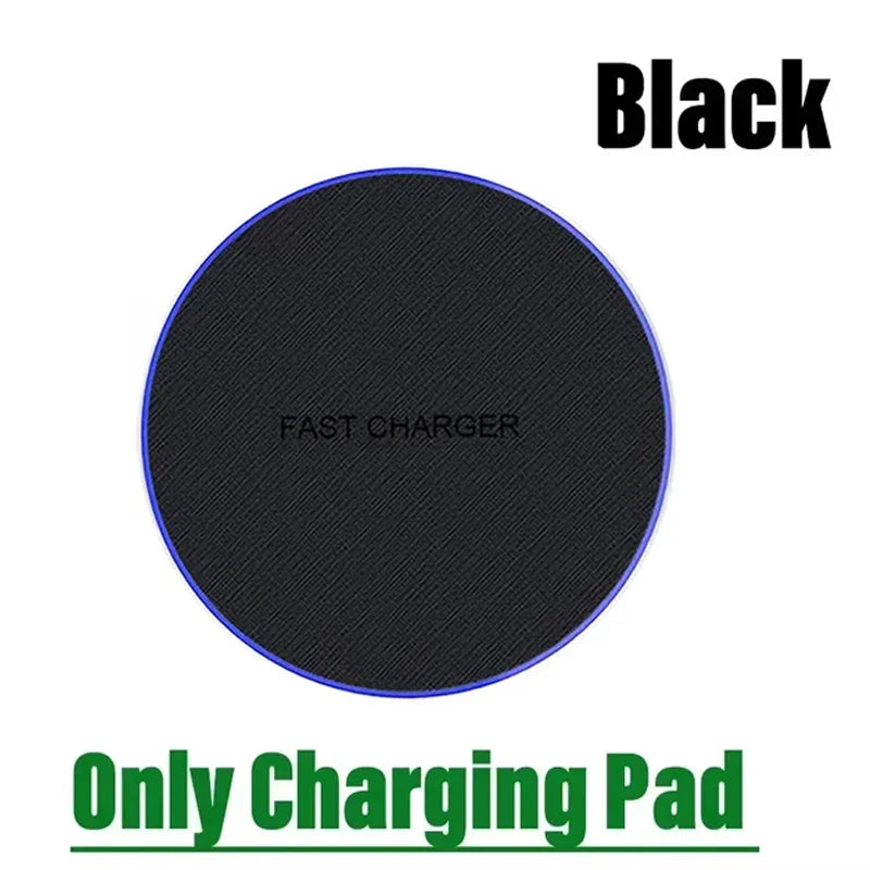 Ultra-Thin Fast Wireless Charger Pad for Samsung Galaxy S25 iPhone 17 16 15 14 13 Pro Max Wireless Induction Charging Station