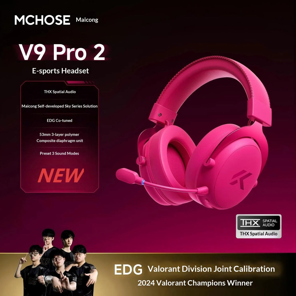 MCHOSE V9 Pro Headset with Microphone Three Mode Bluetooth Wireless Computer PC Gamer Headphones Accessories V9 Pro MCHOSE