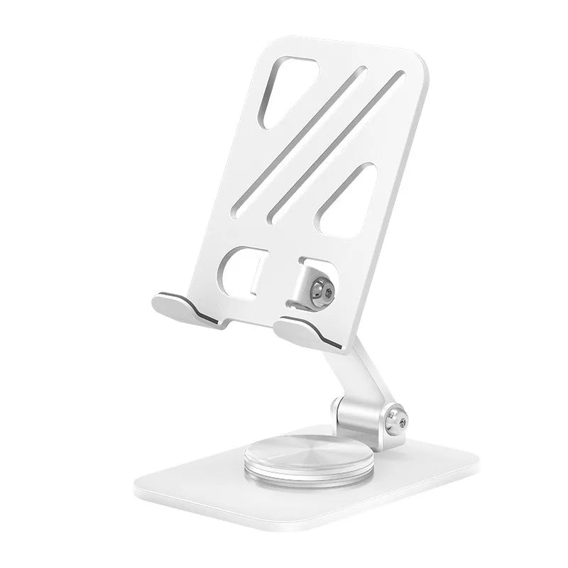 Mobile Phone Stand - Metal Desk Stand - 360° Rotating and Folding Desktop Stand for Easy Storage of Mobile Phones and Tablets