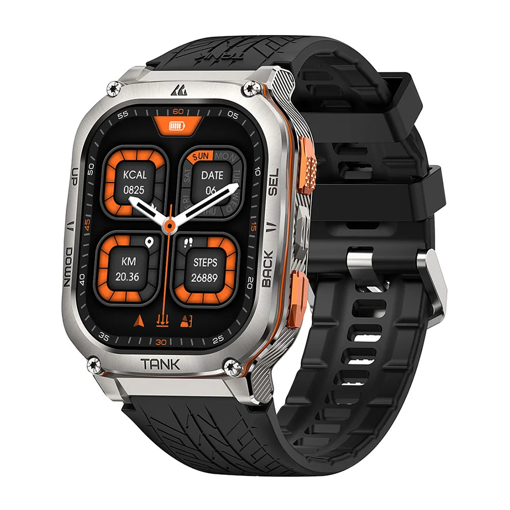 KOSPET TANK M3 Ultra GPS Smart Watch Men Military Grade Compass Altimeter Barometric 480mAh 60Day Battery IP69K 5ATM Waterproof