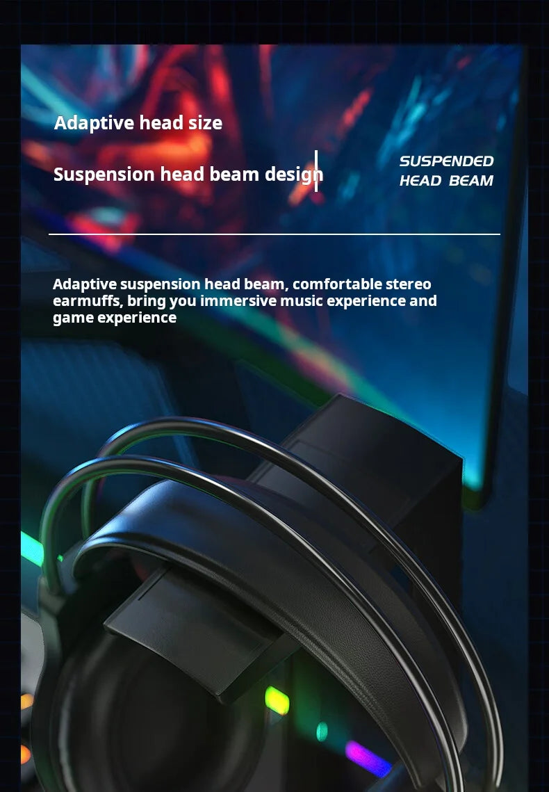 AULA S605 Wired Gaming Headset 50mm Driver Dual 3.5mm+USB RGB Bass for PC/Laptop/PS4/Over-Ear Headphones