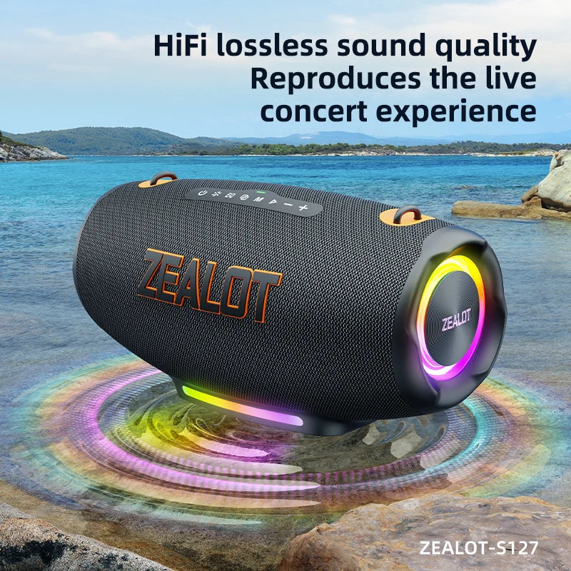 ZEALOT S127100W Powerful subwoofer Portable wireless speaker,24000mAh Battery,RGB Light,Great for Gift-Giving Birthday/Christmas