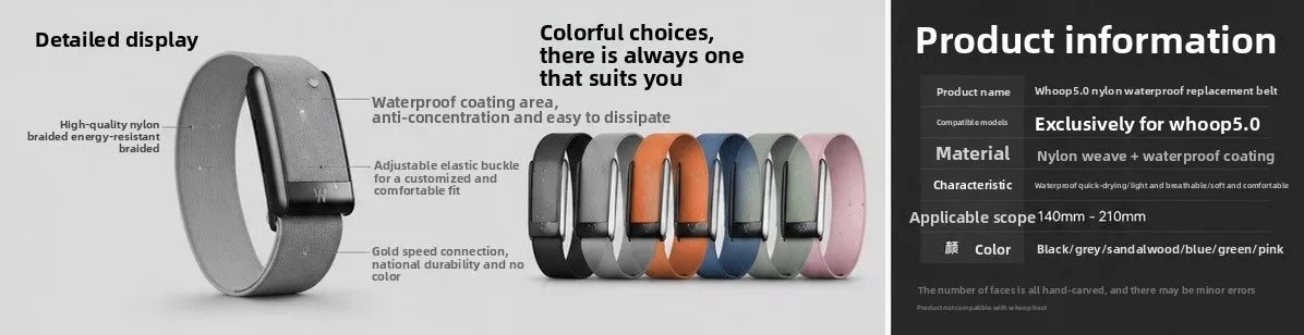 Whoop 5.0 MG Band Waterproof Nylon Woven Sport Strap PEAK LIFE Style Replacement Wristband Fitness Tracker Workout Accessories