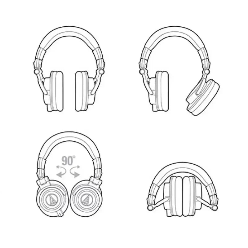 Audio-Technica ATH-M50X Closed Back Mixing Mastering Monitoring Headset Professional Studio Monitor Headphones Over Ear Ath M50x