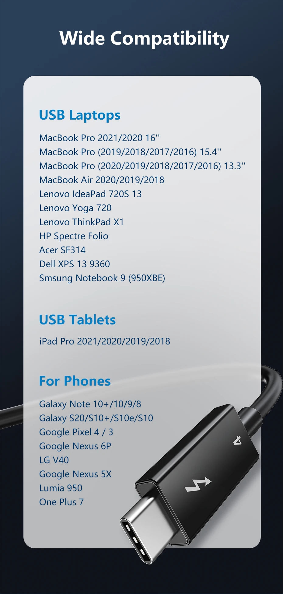 CABLETIME USB C to USB C Cable PD 240W Thunderbolt 4 40Gbps Type C to C 8K 60Hz Cable for Macbook Pro Fast Charge Cable
