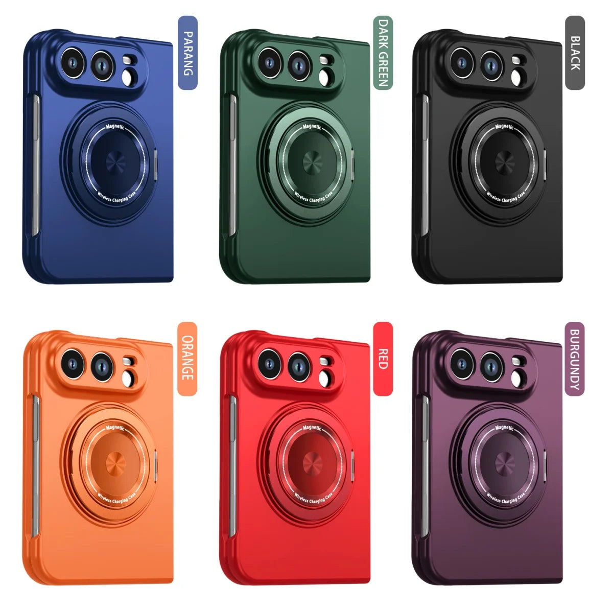 Luxury for Magsafe Wireless Charging Rotating Magnetic Stand Phone Case for IPhone Duo 18 Fold Lens Protector Shockproof Cover