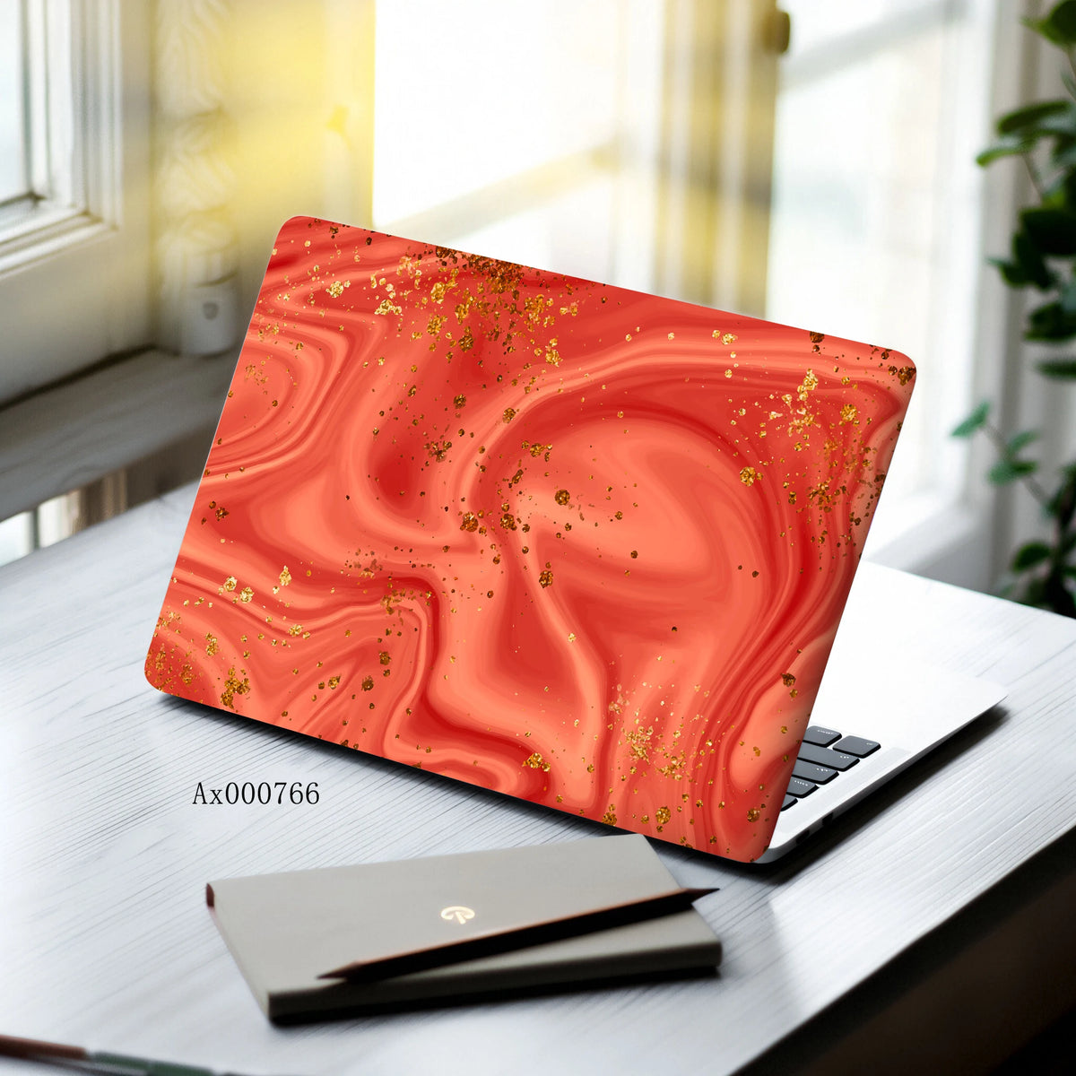 2pcs Luxury Rose Gold Marble Laptop Sticker Self-Adhesive Anti-Scratch Skin MacBook Notebook PC Keyboard Waterproof Skin Decor