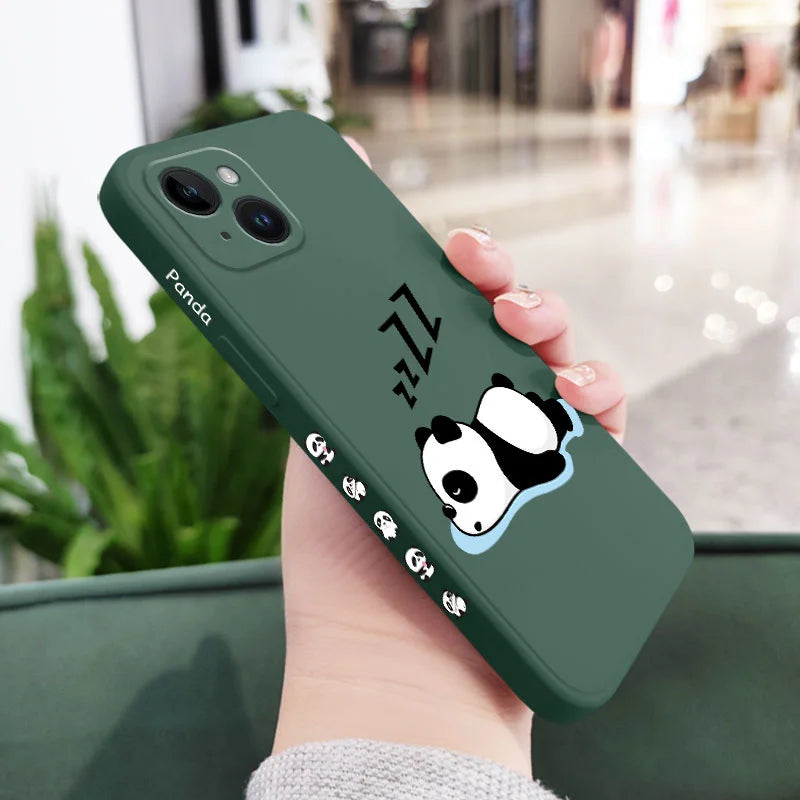 Sleepy Panda Phone Case For iPhone 16 16e 15 14 13 12 11 Pro Max Mini X XR XS SE2020 8 7 Plus 6 6S Plus Cover