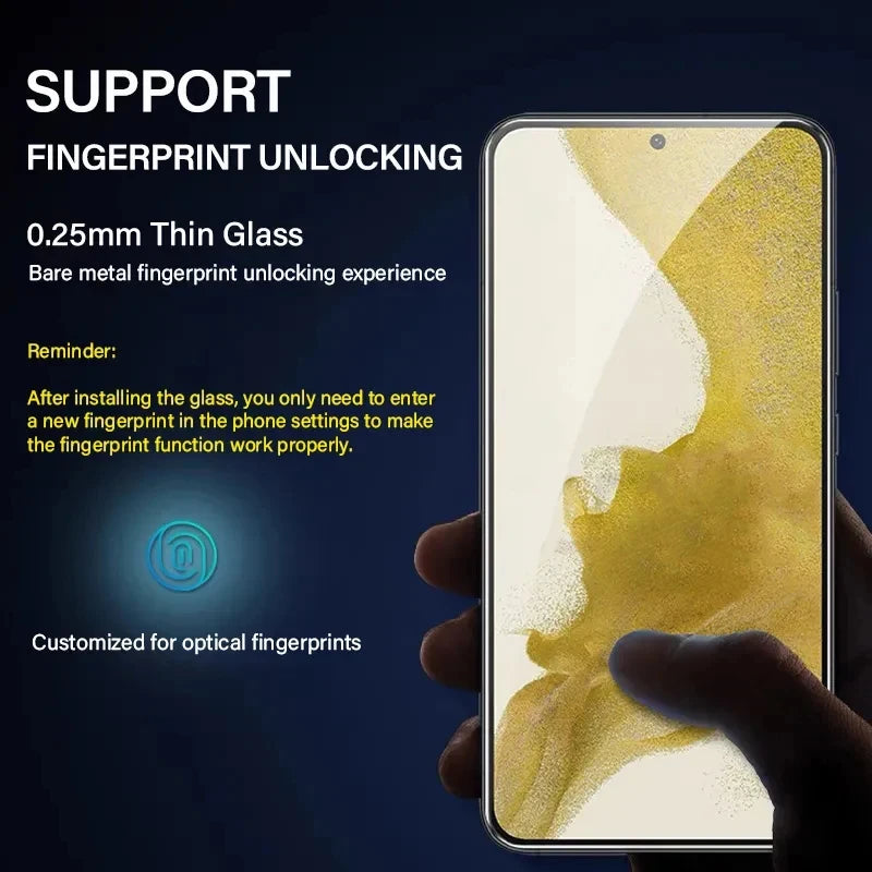 2PCS Fingerprint Unlocking Tempered Glass For Samsung Galaxy S25 S24 Ultra S25 S24 Plus Screen Protector For Samsung S24 S25
