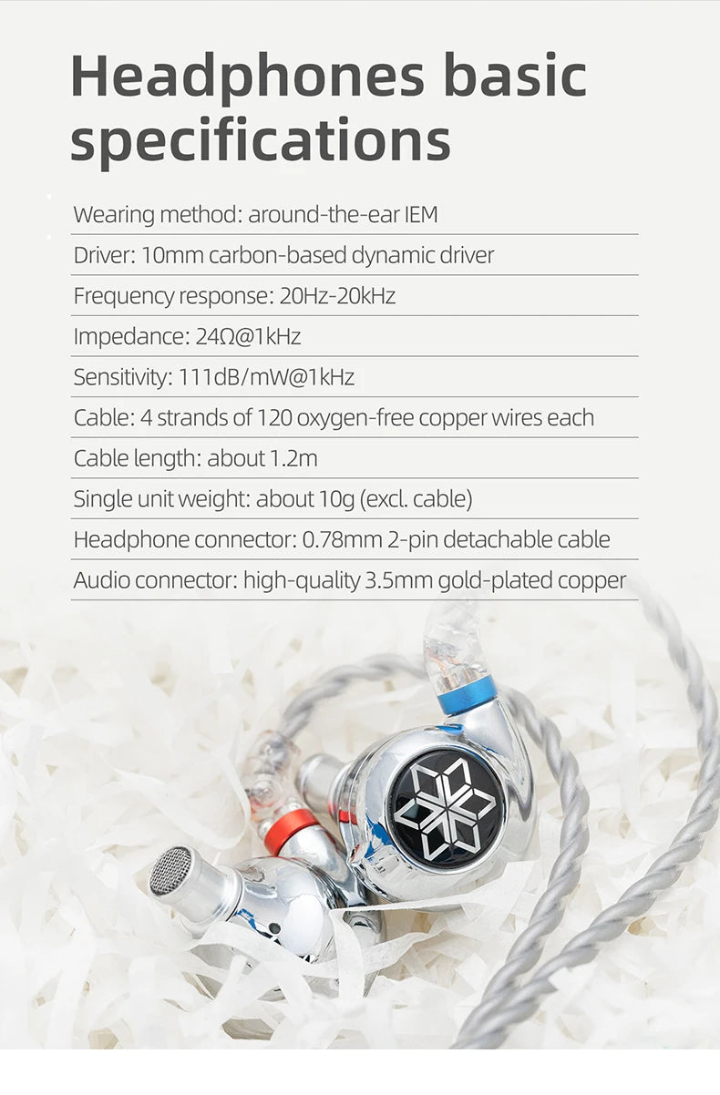 FiiO FD11 Earphones High performance Dynamic Driver IEMs Earbuds with 0.78mm Detachable Cable