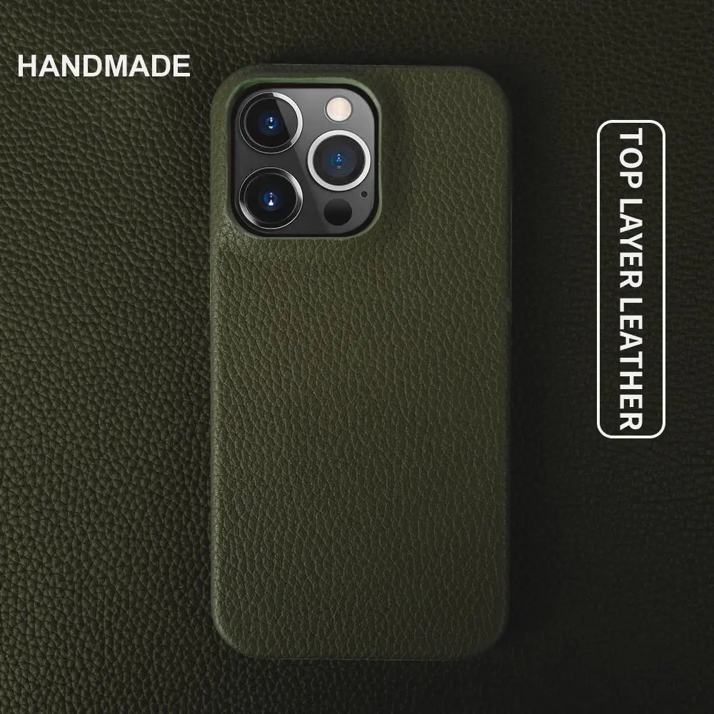 For Iphone 14 Pro Max Case Luxury Genuine Leather Cover Business Phone Cases Back Cover for Iphone 13 18Pro 15 12 XR XSMax Coque