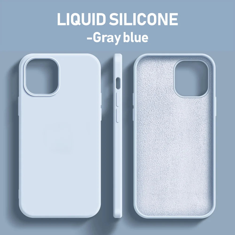 Original Liquid Silicone Cases For iPhone 15 14 11 13 12 Pro Max Mini XR X XS 8 7 Plus SE2020 Luxury Soft Case Phone Accessories