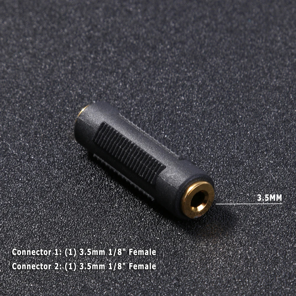 3.5 Mm Female To 3.5mm Female Jack Stereo Connector Coupler Adapter Audio Extension Cable for MP3 DVD Headphone Car