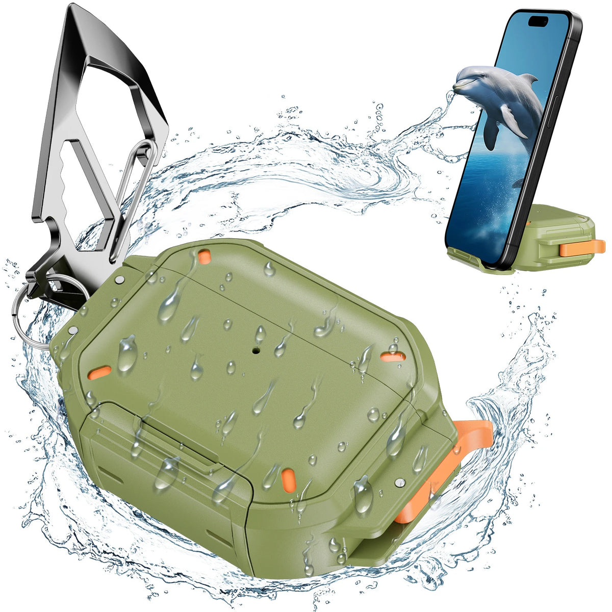 2026 for AirPod 5 Waterproof Case with Lock Sturdy Rugged Case Shockproof Headphone Case for AirPods Pro 3/4/5 Earbuds Cases