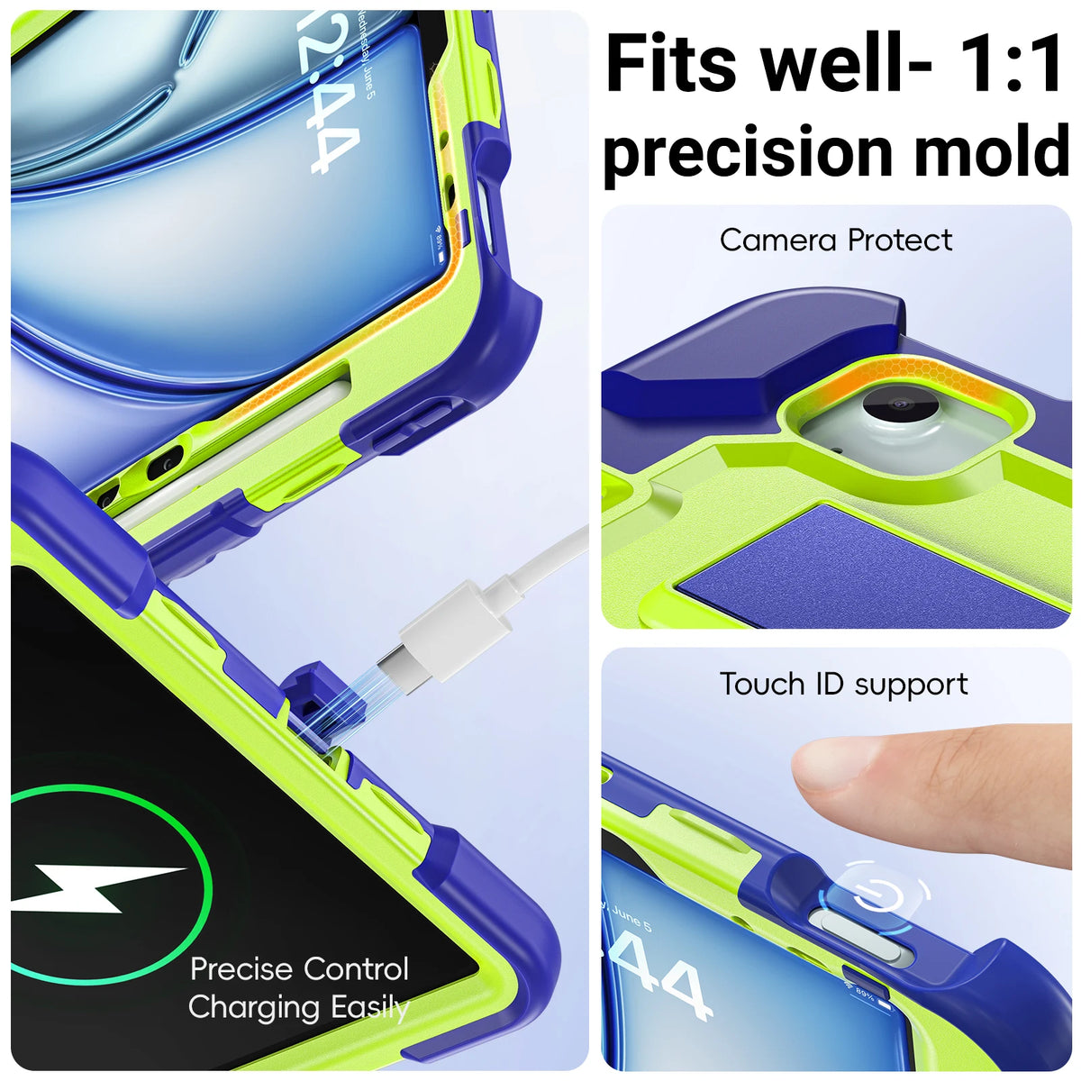 Heavy Duty Shock Resistance Case For iPad 11(A16) 10th Generation Air 11 M2 M3 M4 Pro 11 2025/2024 2018-2022 Air 5 4 10.9 "Cover