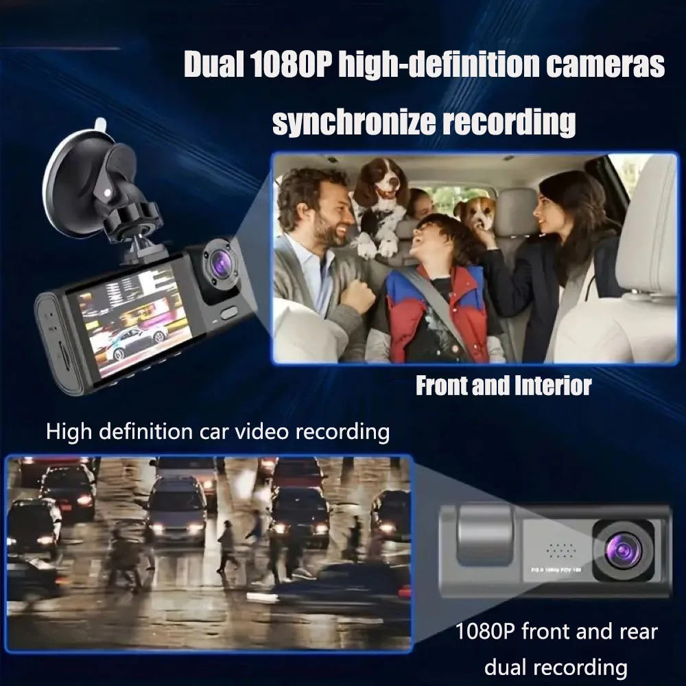 Dash Cam Front and Rear Inside 1080P Dash Camera 2 Channel WiFi Car Camera Night Vision Driving Video Recorder G-Sensor