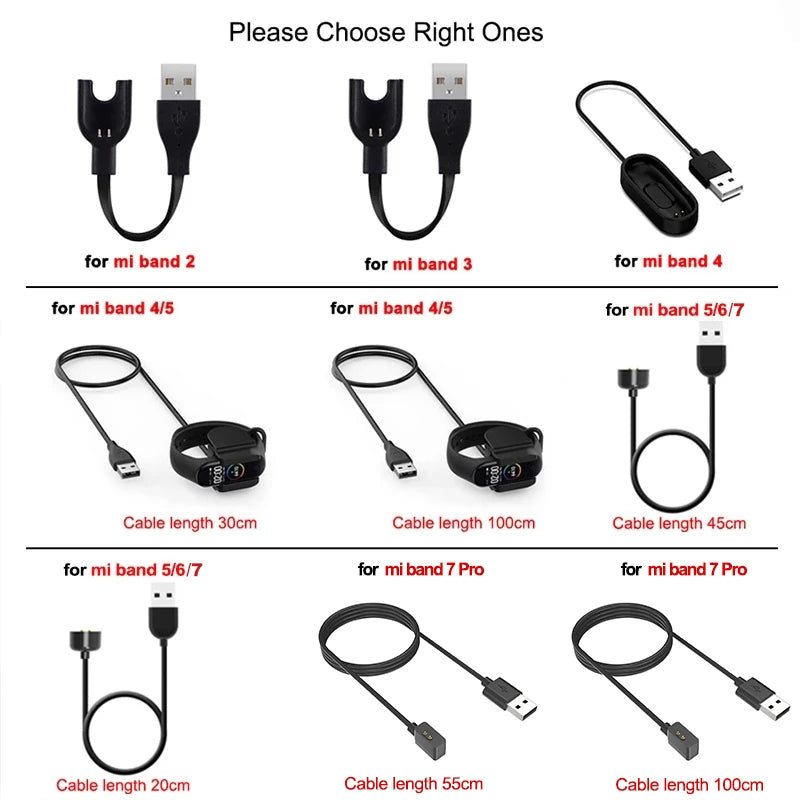 USB Magnetic Charger Wire For Xiaomi Mi Band 7 Pro Smart Watch Charging Cable For Xiaomi 6 5 4 3 2 Portable USB Charger Adapter