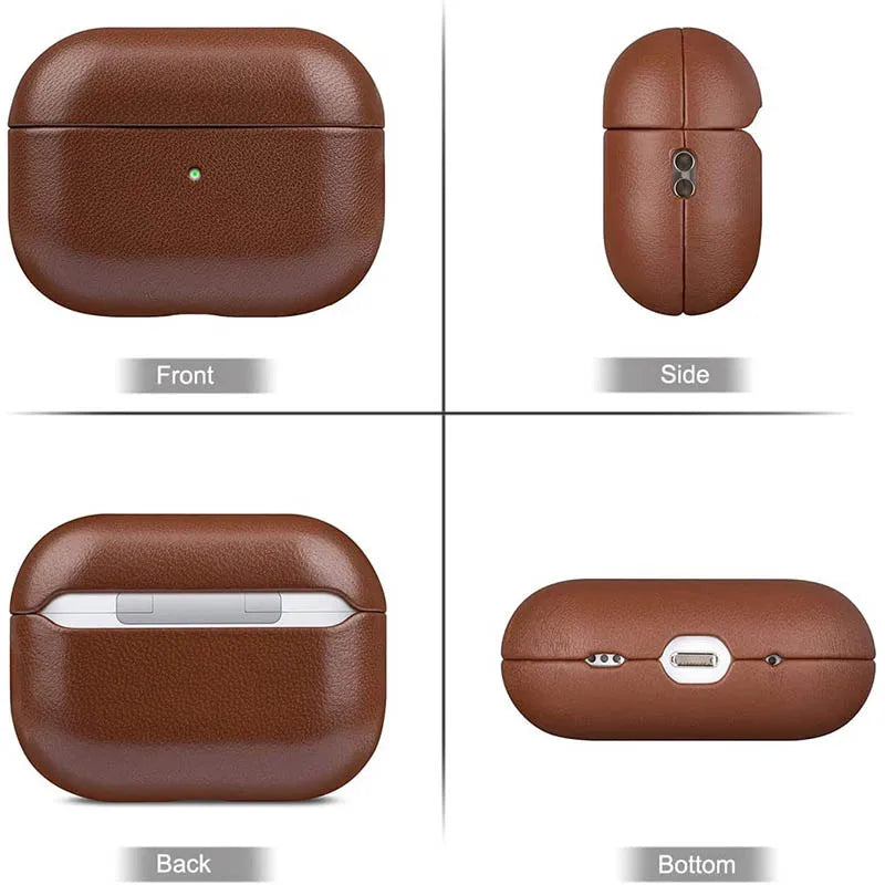 Genuine Leather for Apple AirPods Pro 3 Case Luxury Sheep Skin Protective Cover for AirPods Pro 3rd Generation 2025 Coffee Color