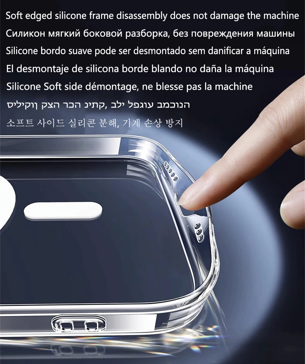 Official Original Magnet Clear Case For Iphone 17 Air 16 15 14 Plus 12 13 Mini 11 Pro Max 7 8 Se 20 X Xs Xr Apple Magsafe Cover