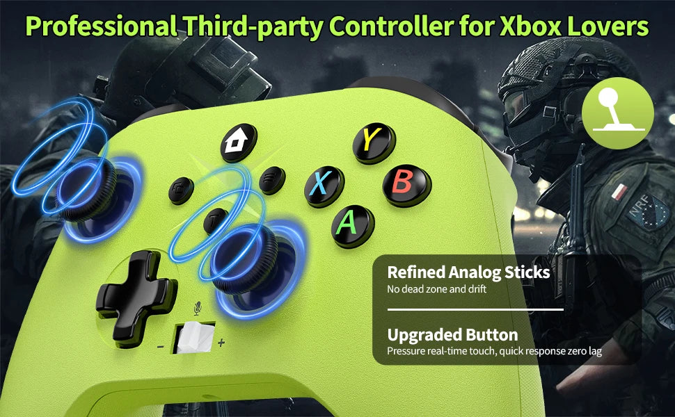 Wireless For XBOX Controller, XBOX ONE Series S/X Console/PC Gaming Gamepad Keys Programming 6 Axis Gyro Turbo Function Win 7/10