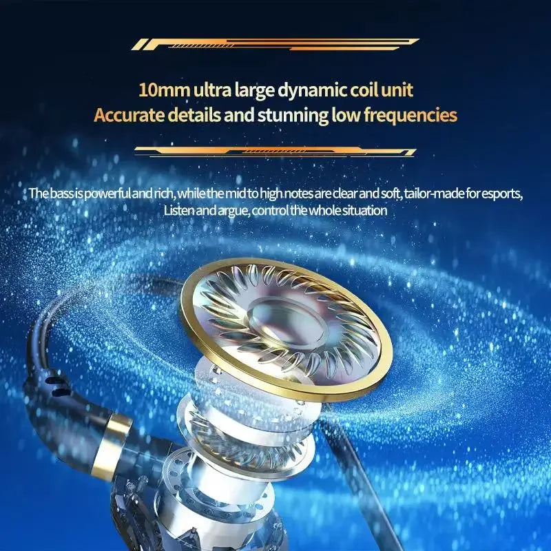 KCKZ Dual Microphone Type-C Phone USB Computer Delta Gaming Earphones Wired Dual Plug Earphones